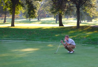 Lining up a putt